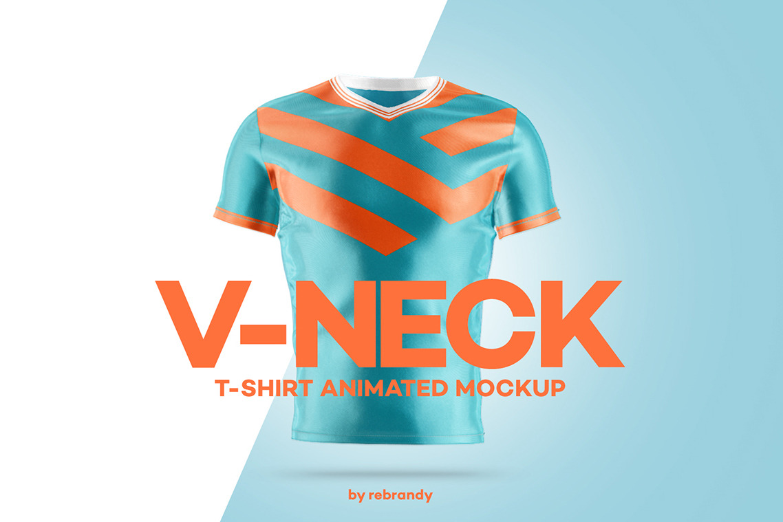 V-neck T-shirt Animated Mockup V-neck T-shirt Animated Mockup