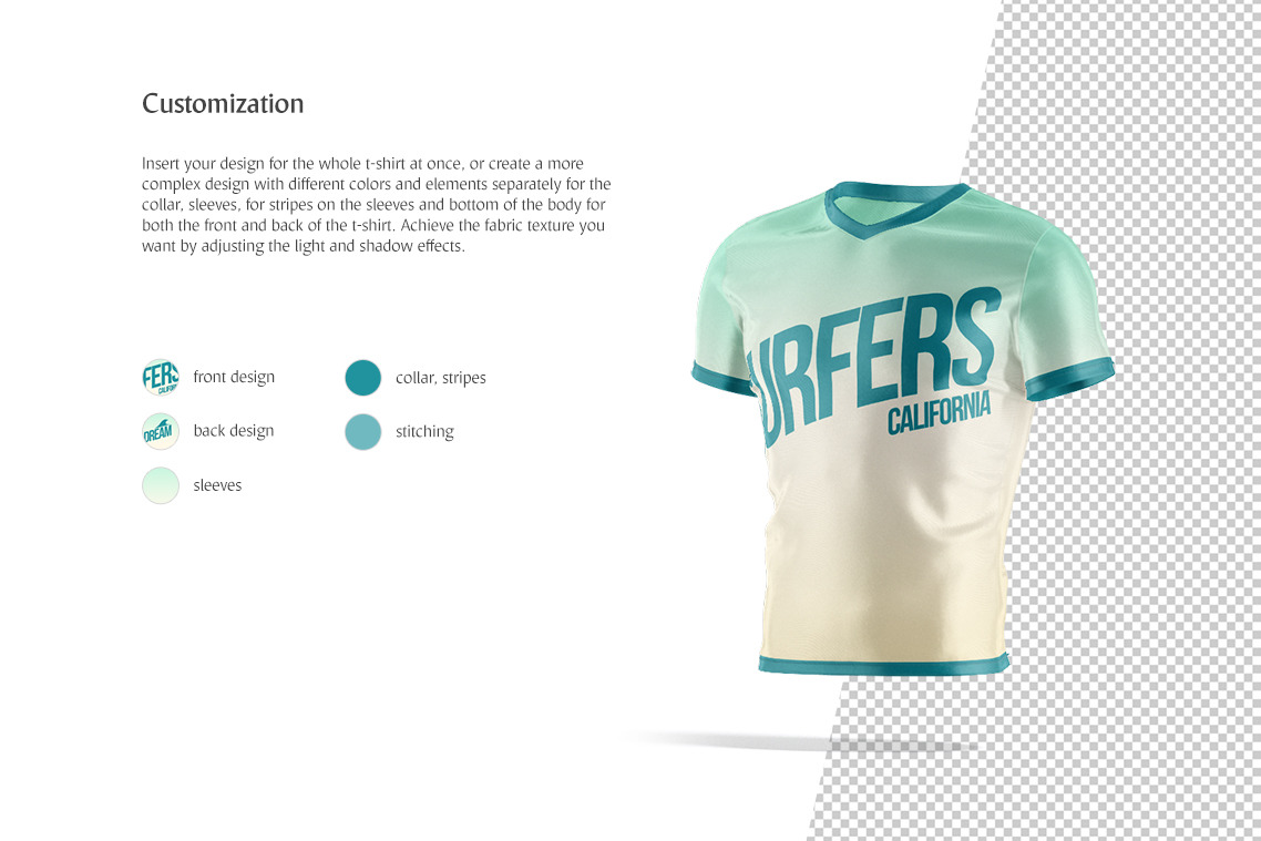 V-neck T-shirt Animated Mockup V-neck T-shirt Animated Mockup