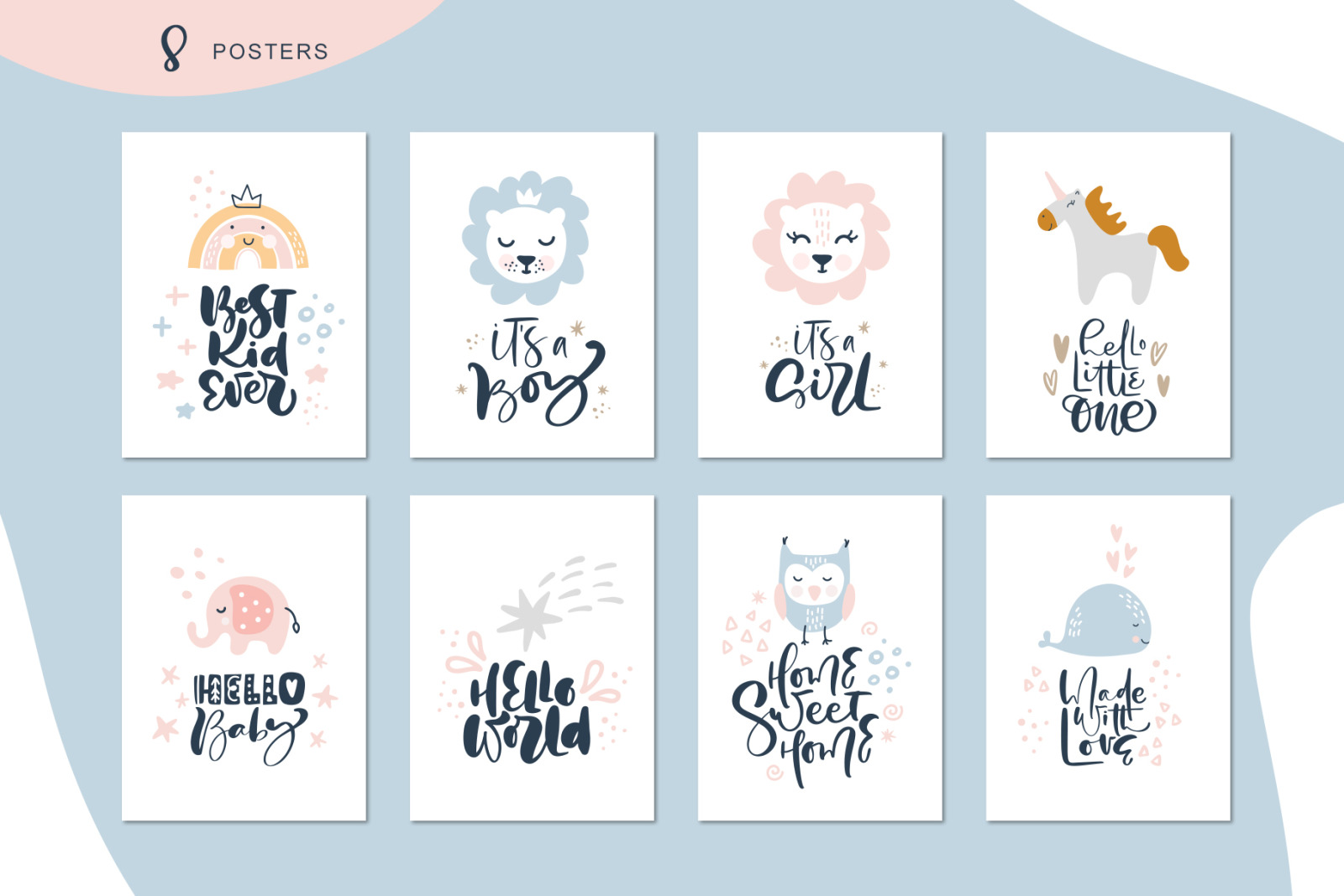 Hello Baby animals & calligraphy Hello Baby animals & calligraphy