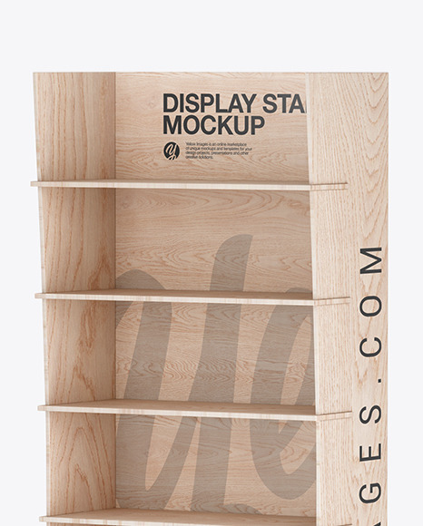 Wooden Display Stand Mockup