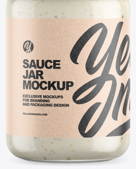 Clear Glass Jar w/ Sauce Mockup