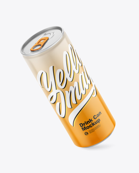 Glossy Drink Can Mockup - Energy drink can mockup