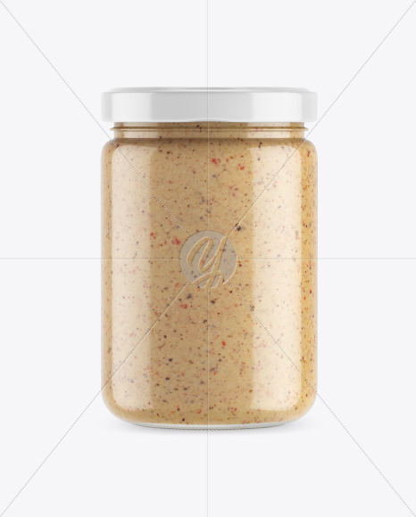 Clear Glass Jar w/ Sauce Mockup