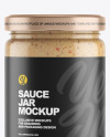 Clear Glass Jar w/ Sauce Mockup