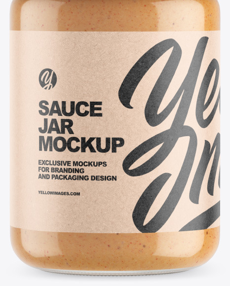 Clear Glass Jar w/ Sauce Mockup