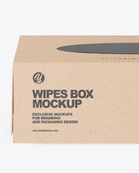 Kraft Box w/ Wipes Mockup