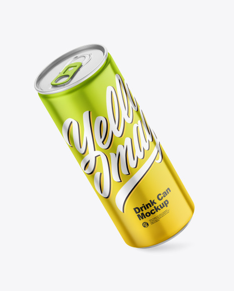 Metallic Drink Can Mockup - Energy drink can mockup