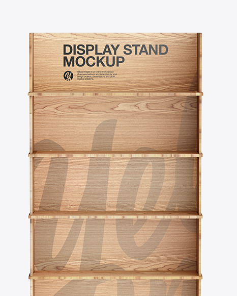 Wooden Display Stand Mockup