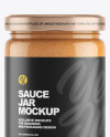 Clear Glass Jar w/ Sauce Mockup