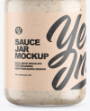 Clear Glass Jar w/ Sauce Mockup