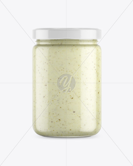 Clear Glass Jar w/ Sauce Mockup