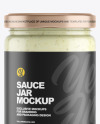 Clear Glass Jar w/ Sauce Mockup