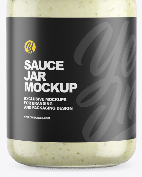 Clear Glass Jar w/ Sauce Mockup