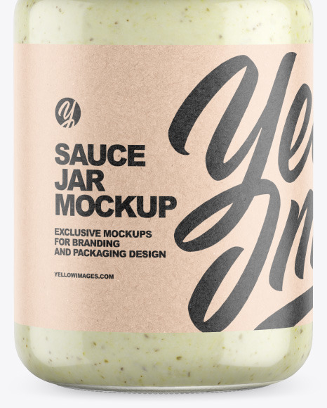 Clear Glass Jar w/ Sauce Mockup