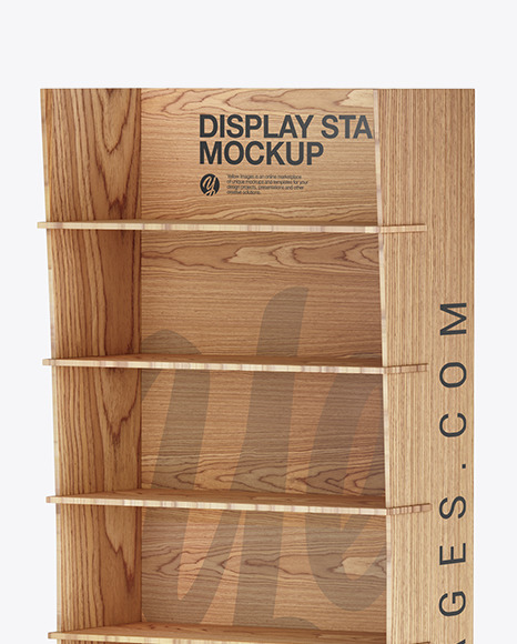 Wooden Display Stand Mockup