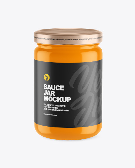 Glossy Sauce Jar Mockup