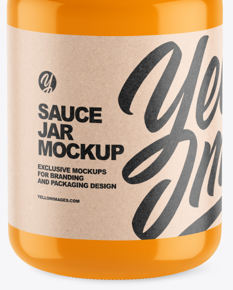 Glossy Sauce Jar Mockup