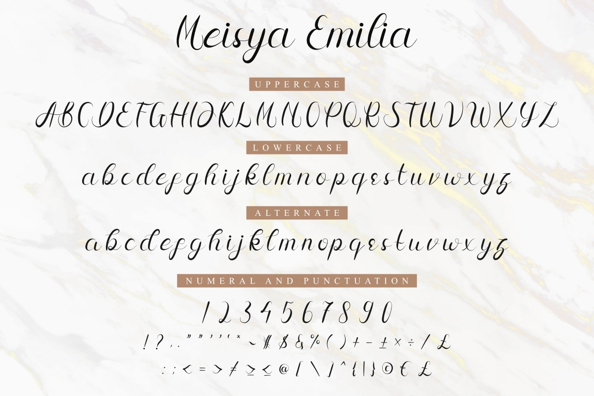 Meisya Emilia Calligraphy Font Meisya Emilia Calligraphy Font