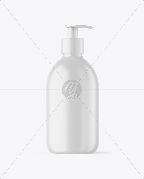 Matte Cosmetic Bottle with Pump Mockup