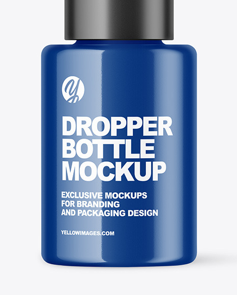 Glossy Dropper Bottle Mockup