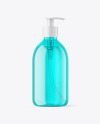 Color Plastic Cosmetic Bottle with Pump Mockup