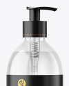 Clear Cosmetic Bottle with Pump Mockup