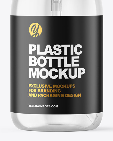 Clear Cosmetic Bottle with Pump Mockup