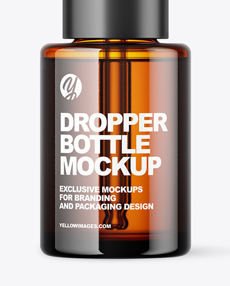 Amber Glass Dropper Bottle Mockup Amber Glass Dropper Bottle Mockup