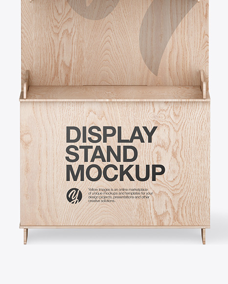 Wooden Display Stand Mockup