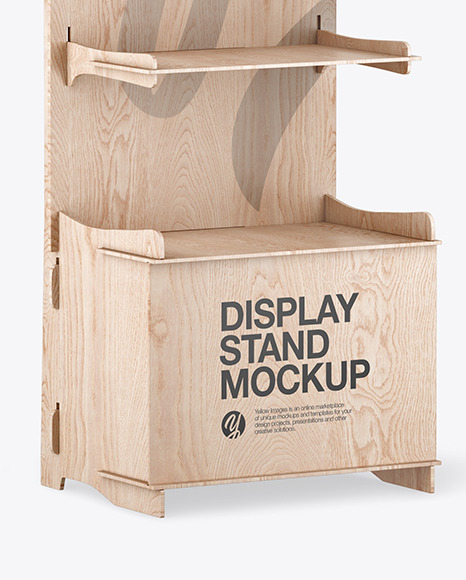 Wooden Display Stand Mockup