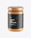 Clear Glass Jar w/ Sauce Mockup