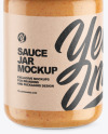 Clear Glass Jar w/ Sauce Mockup