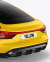 Electric Executive Car Mockup - Back Half Side View (High-Angle Shot)