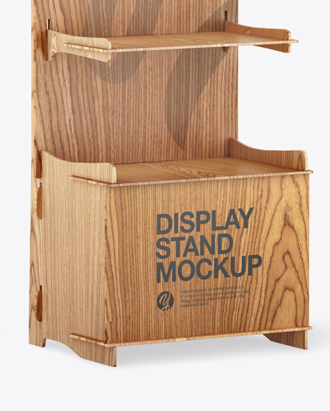 Wooden Display Stand Mockup