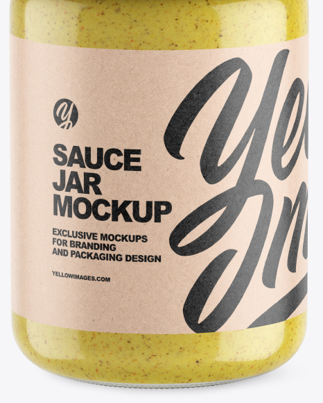 Clear Glass Jar w/ Sauce Mockup