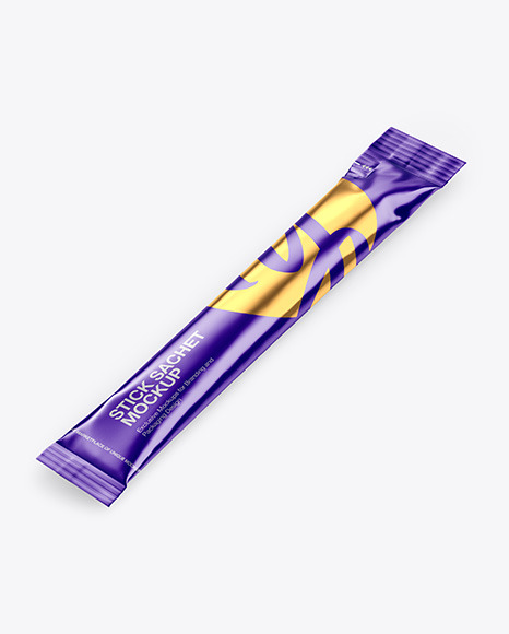 Matte Metallic Stick Sachet Mockup