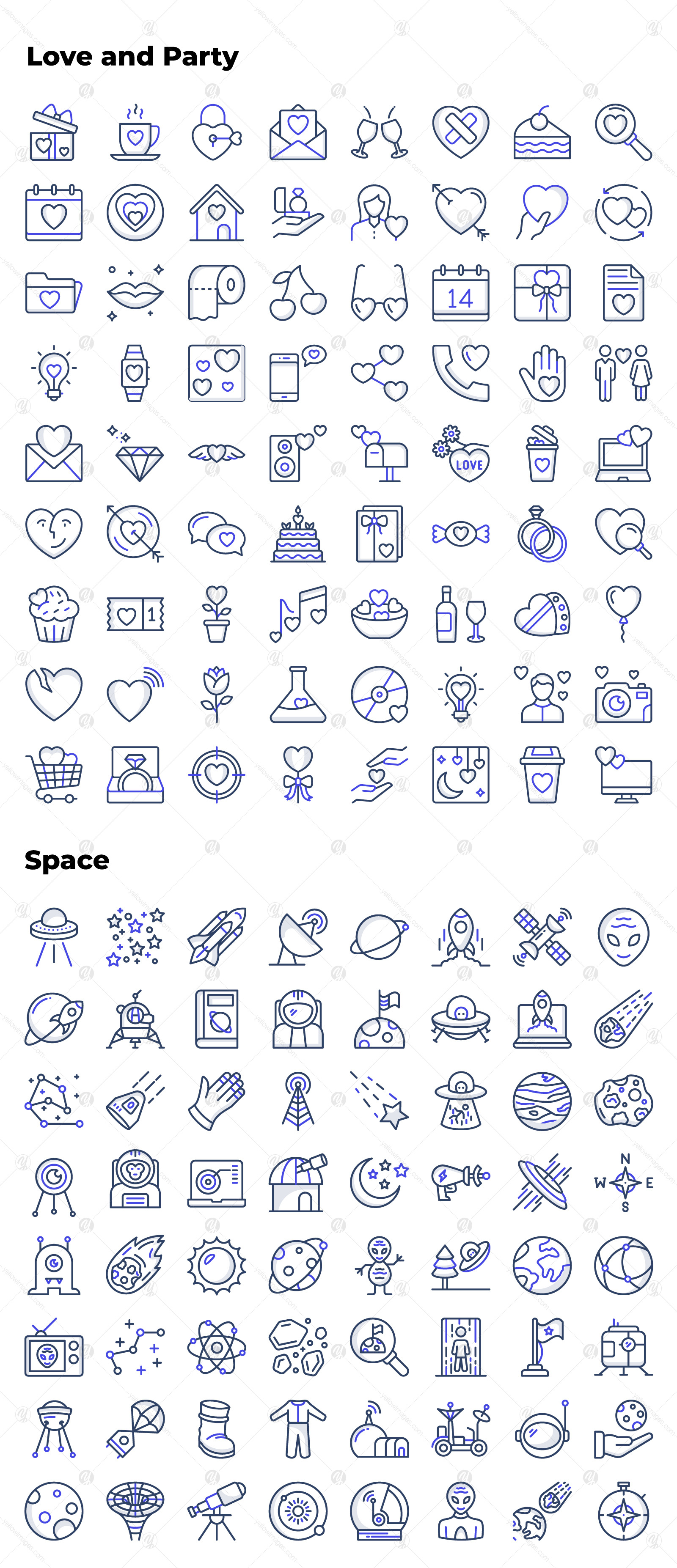 750+ Colored Line Icon