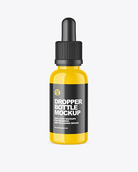 Glossy Dropper Bottle Mockup