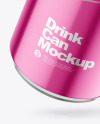 500ml Glossy Metallic Drink Can w/ Foil Lid Mockup