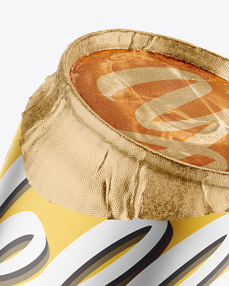 500ml Matte Metallic Drink Can w/ Foil Lid Mockup