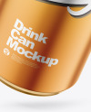 500ml Matte Metallic Drink Can w/ Foil Lid Mockup