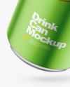 500ml Matte Metallic Drink Can w/ Foil Lid Mockup