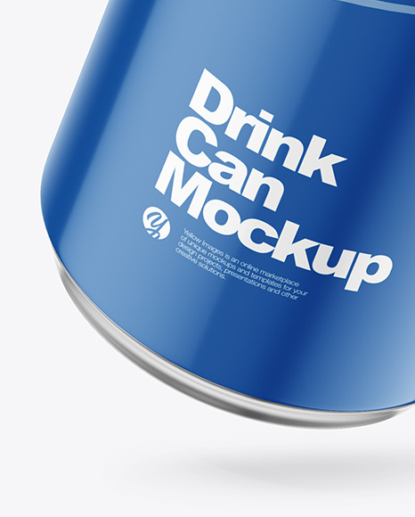 500ml Glossy Drink Can w/ Foil Lid Mockup