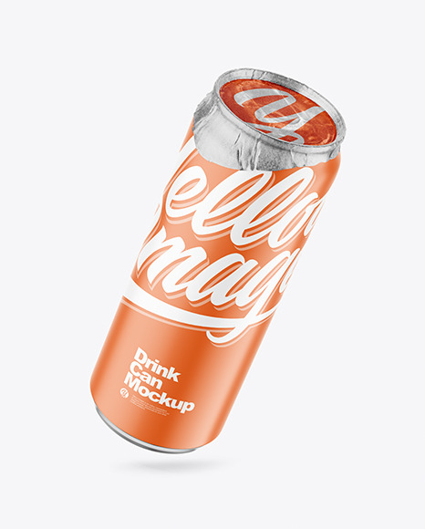 500ml Matte Drink Can w/ Foil Lid Mockup