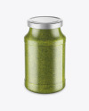 Glass Jar with Pesto Sauce Mockup