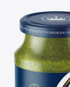 Glass Jar with Pesto Sauce Mockup