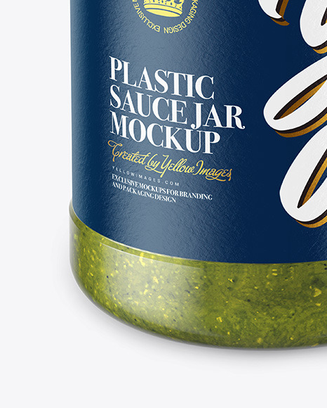 Glass Jar with Pesto Sauce Mockup