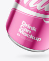 330ml Glossy Metallic Drink Can w/ Foil Lid Mockup