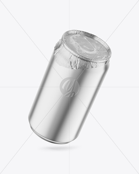 330ml Matte Metallic Drink Can w/ Foil Lid Mockup