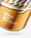 330ml Matte Metallic Drink Can w/ Foil Lid Mockup